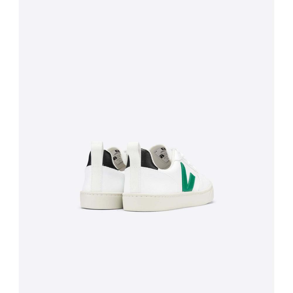 Veja V-10 LACE CWL Cipő Gyerek White/Green | HU 788TCE